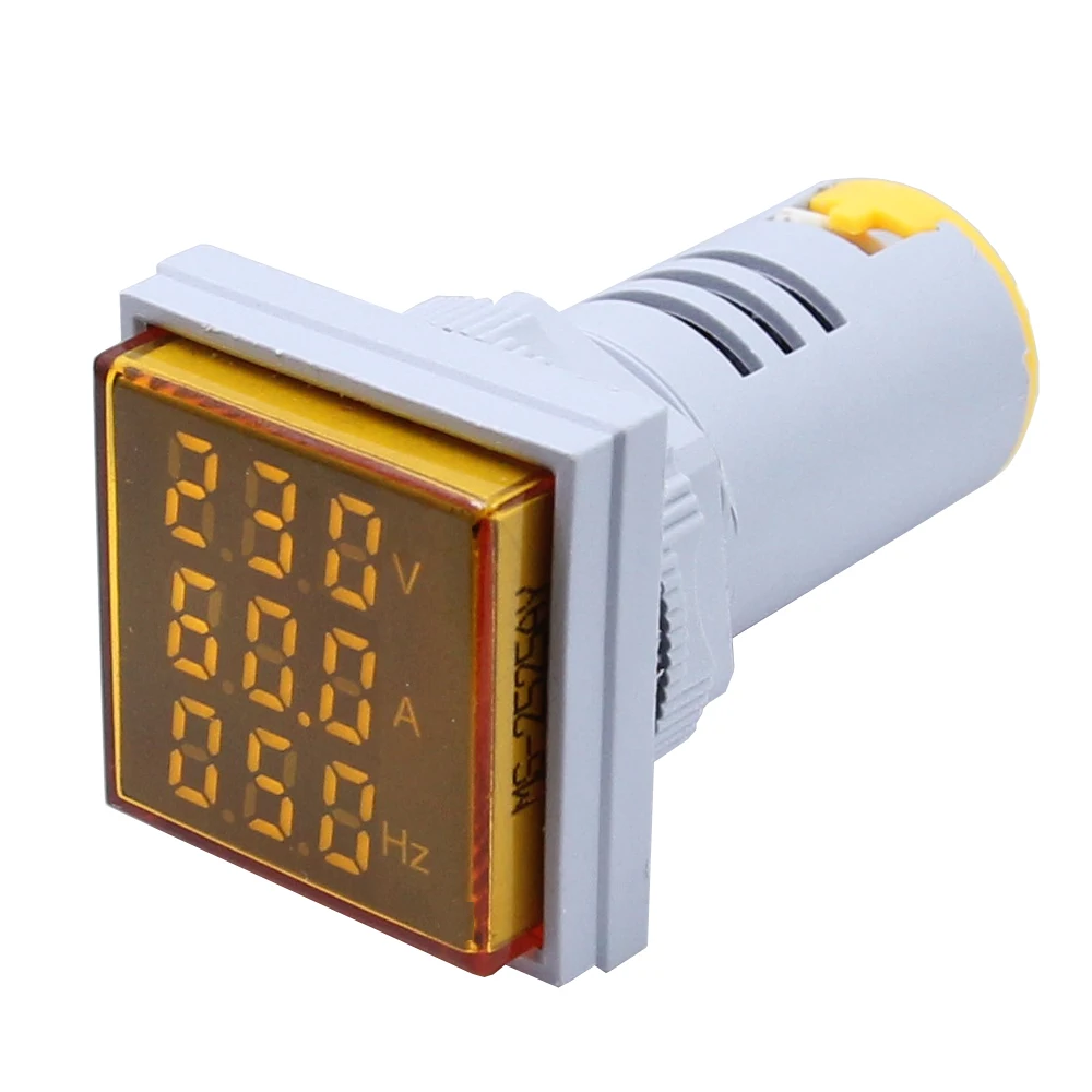 22mm Ce Led Square Mini Crystal Membrane Digital Display Hz Hertz Frequency Meter Indicator Lamp Measuring Range 0-99hz Freq