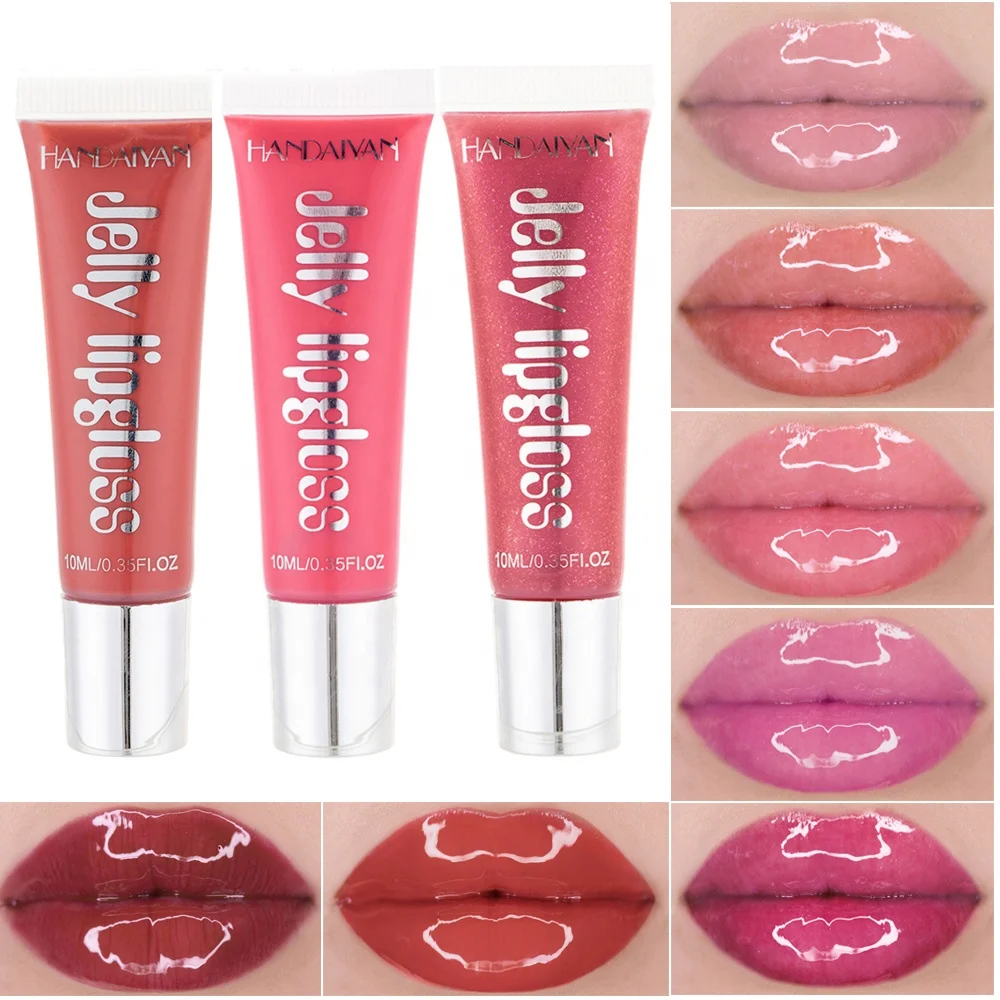 

New Style Natural Private Label Plumping Lipgloss Moisturizing Custom Plumper SexyJelly Lip Gloss Gel, 12 colors