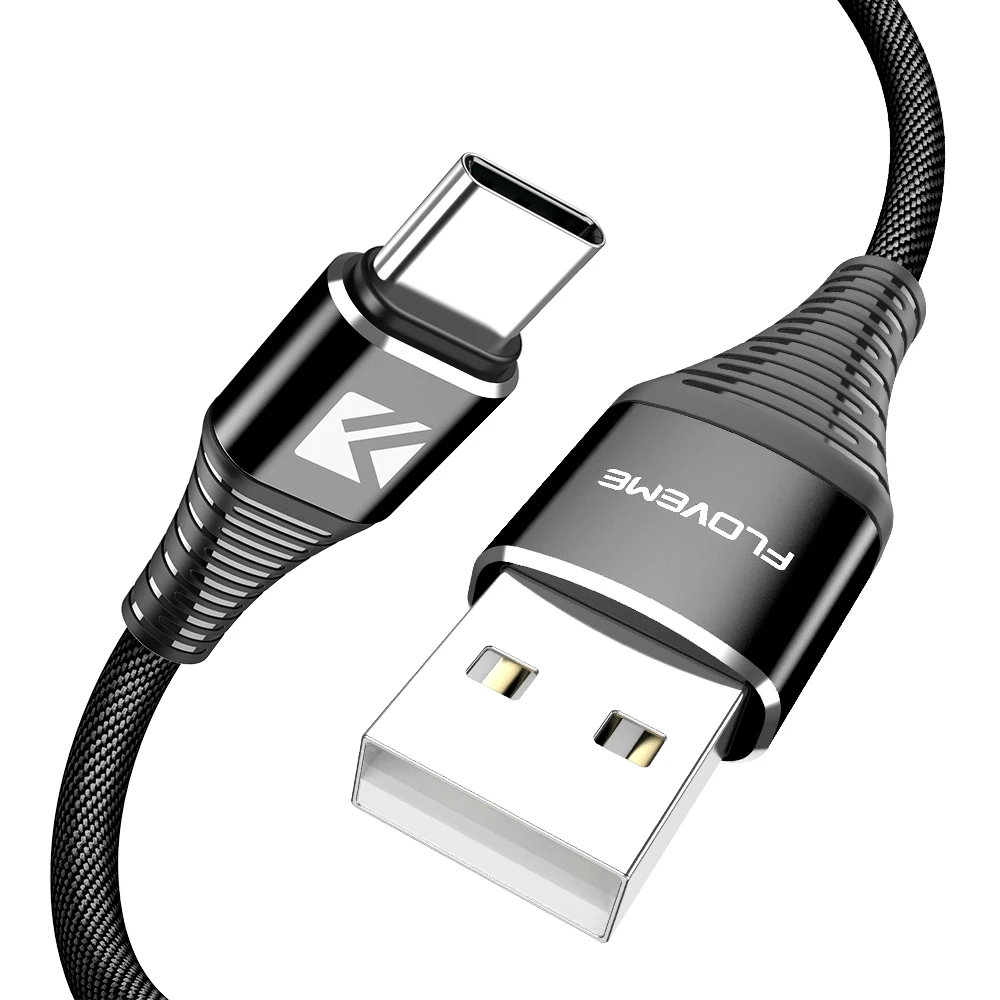 

Free Shipping 1 Sample OK FLOVEME High Tensile 1M Braided Data Sync Mobile Phone Charger Type C Usb Charging Cable