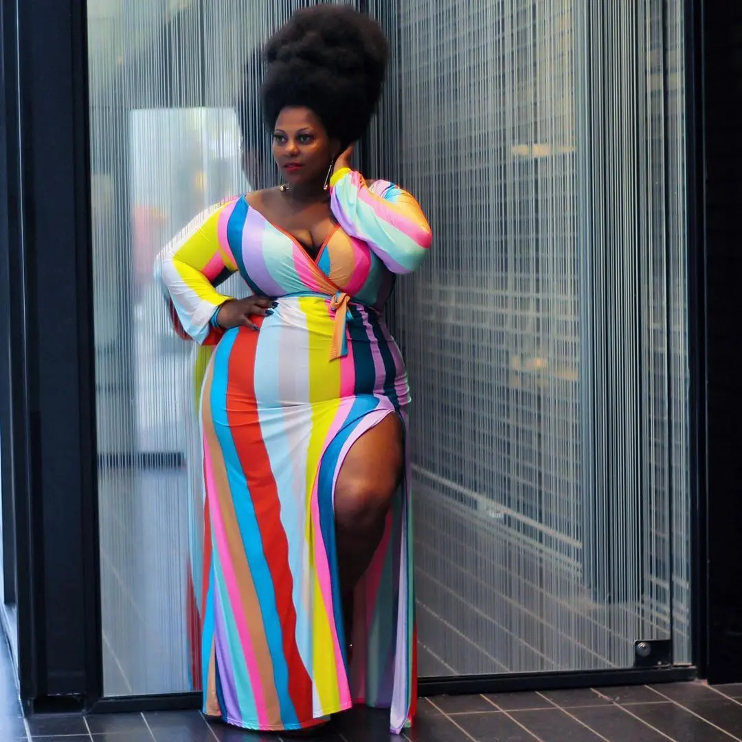 

2021 women L to 4XL long sleeve summer autumn plus size dress