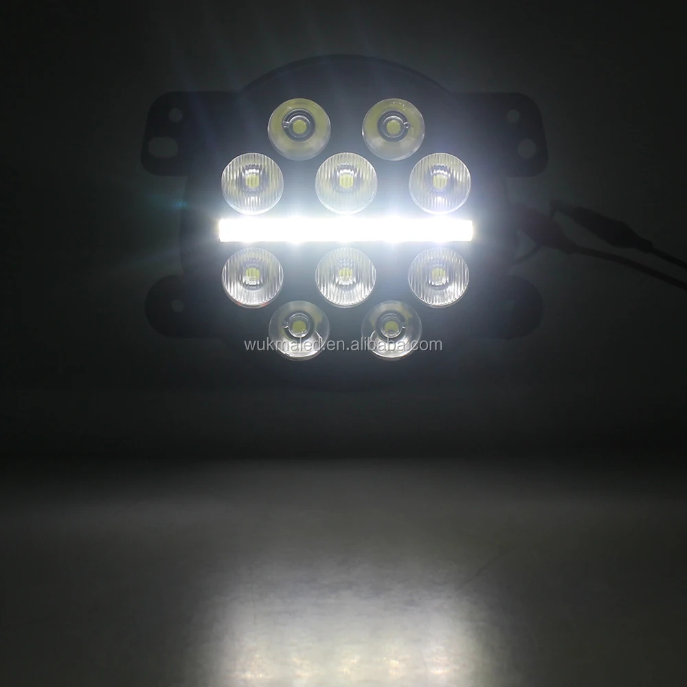 Car Accessories 4 Inch Round LED Fog Light Driving Lamp Kit for Jeep Wrangler JK 2017-2018 Light Bulbs