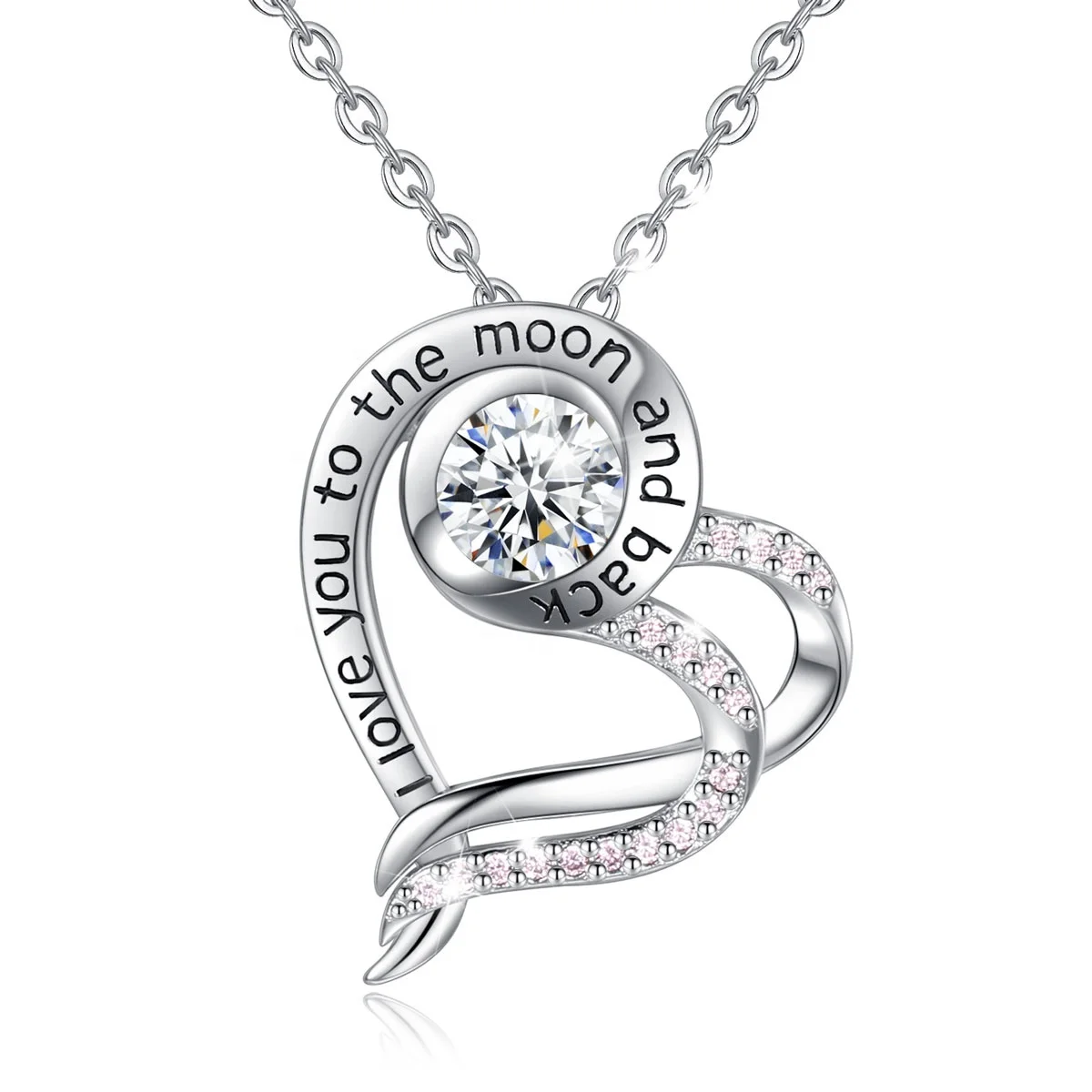 

Merryshine Valentines Gift 925 Sterling Silver Love Heart Pendant Necklace