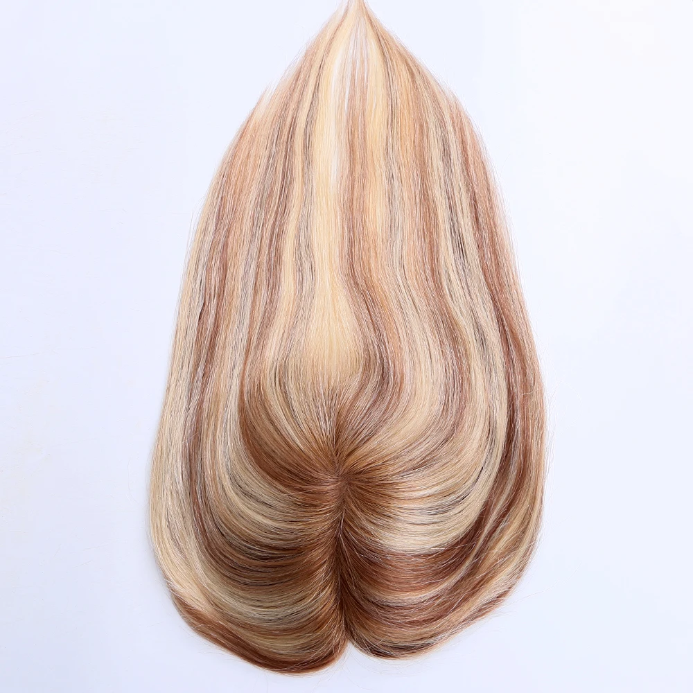 

ready to ship 100% European hair 16 inches 130% density human hair topper