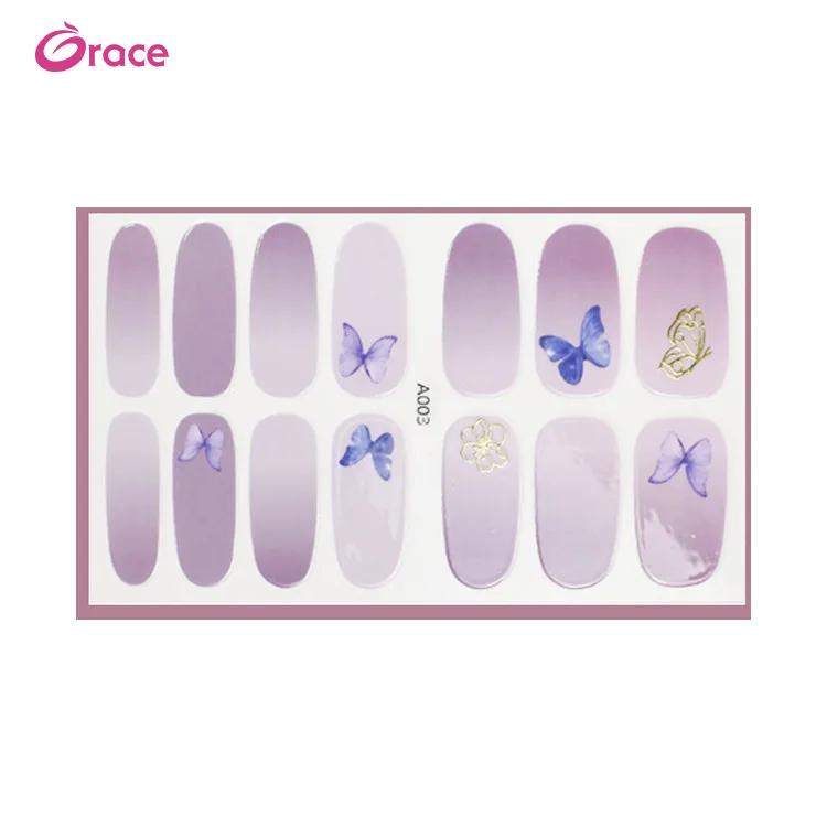 

A 2021 New Style Private Label custom nail polish strips real stickers full cover 3d gel nail sticker, Colorful