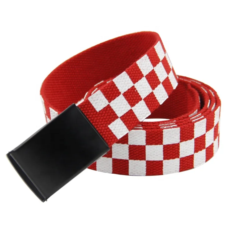 

Custom Wholesale Mens Colorful Logo Printed Cotton Fabric Canvas Web Belt