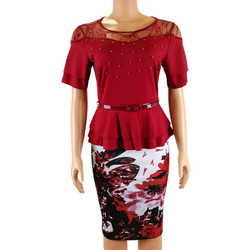 

2021 new best selling casual printed hip skirt African office ladies casual wear formal pattern, Customized color
