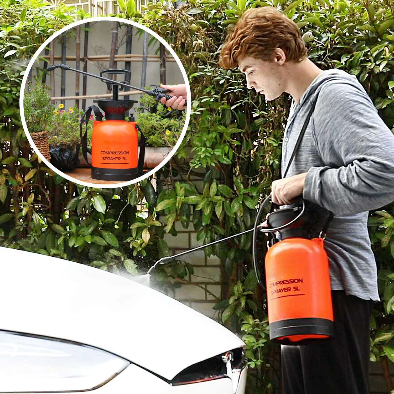 

5L hand held garden sprayer pumpsprayers agriculture machinery equipment pressure water agriculture sprayer, Orange