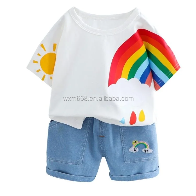 

Hot Sale Toddler Children Clothing Sets Short Sleeve children's Boutique t-shirt And Pants 2 Pcs Outfits Clothing Sets