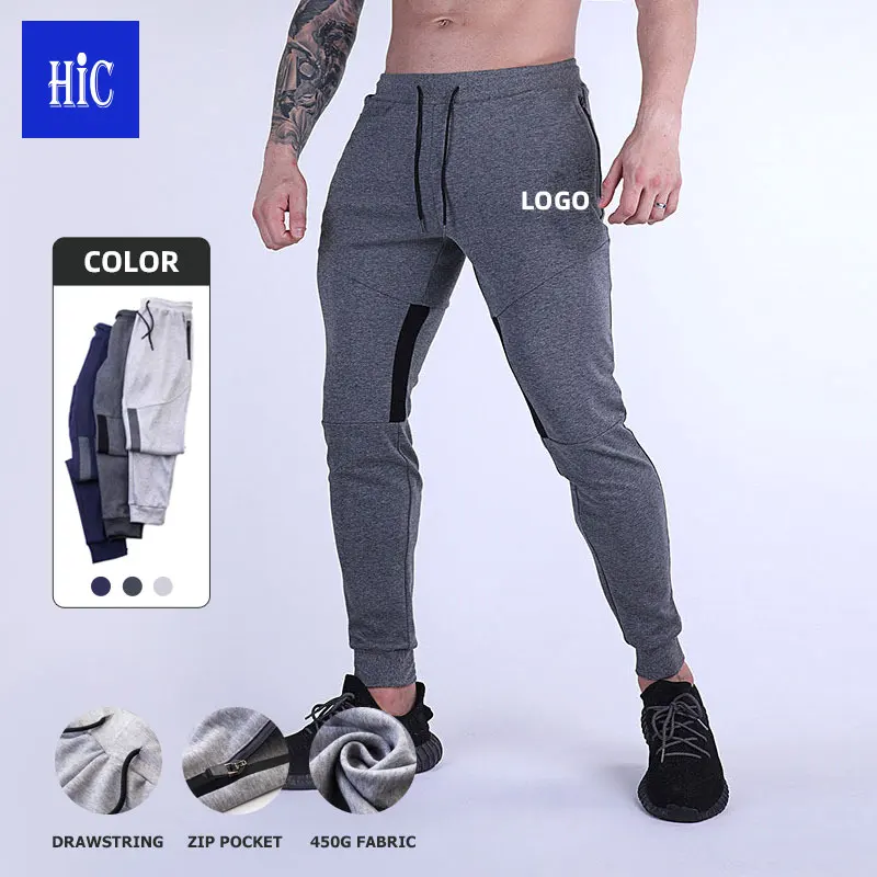 

HIC Wholesale Men's Trousers 85%Cotton 15%Polyester 450g Custom Sweatpants High Quality Joggers Pants Printed Men's Sport Pants