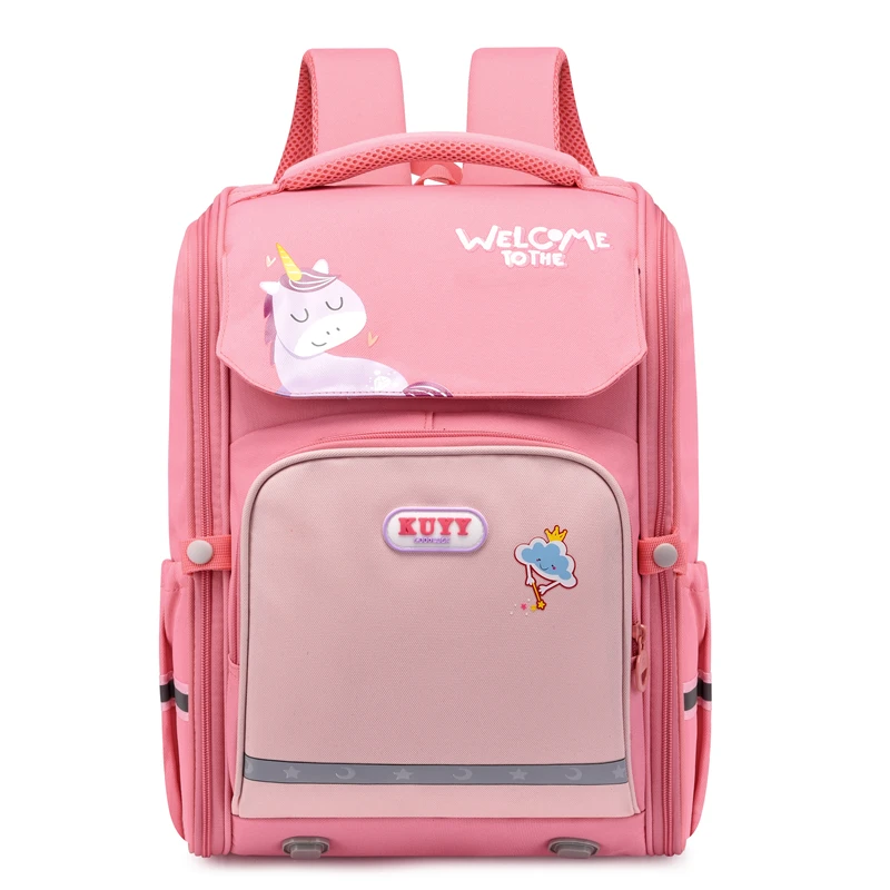 

2021 wholesale One piece design large capacity school bags kids backpack with reflective stripe,six colors