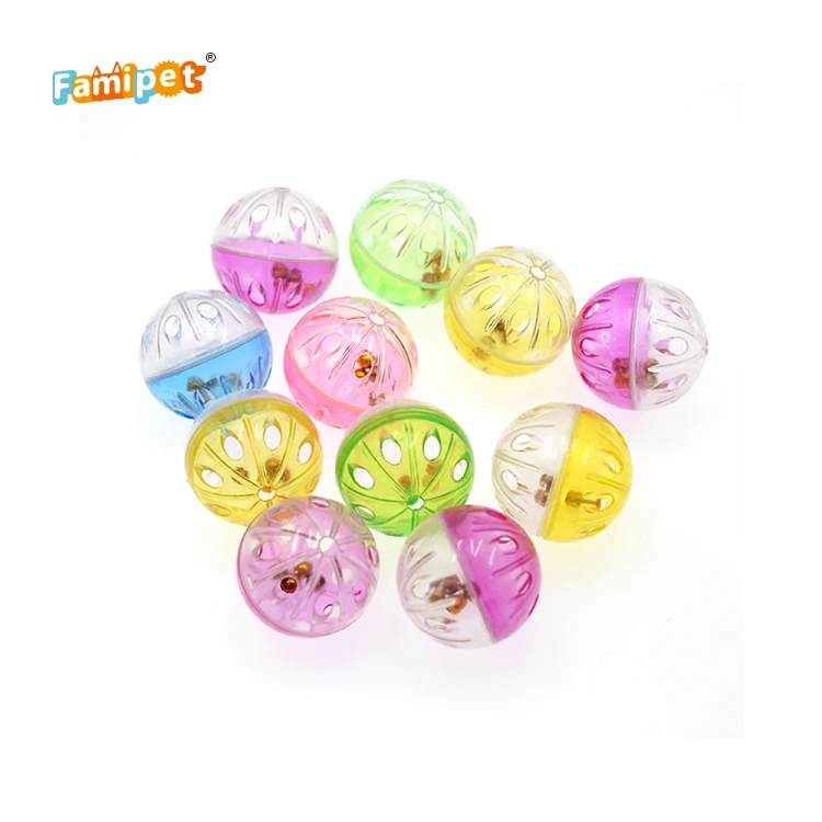 

High Quality Funny Pet Product Plastic Balls Cat Toy With Bells, Multiple choices