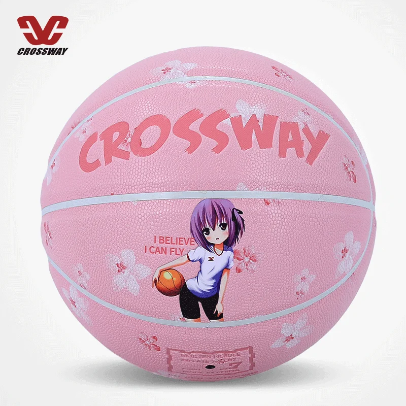 

Highly durable outdoor indoor 28.5 inch circumference size 6 PU leather pink basketball ball for women, Customize color