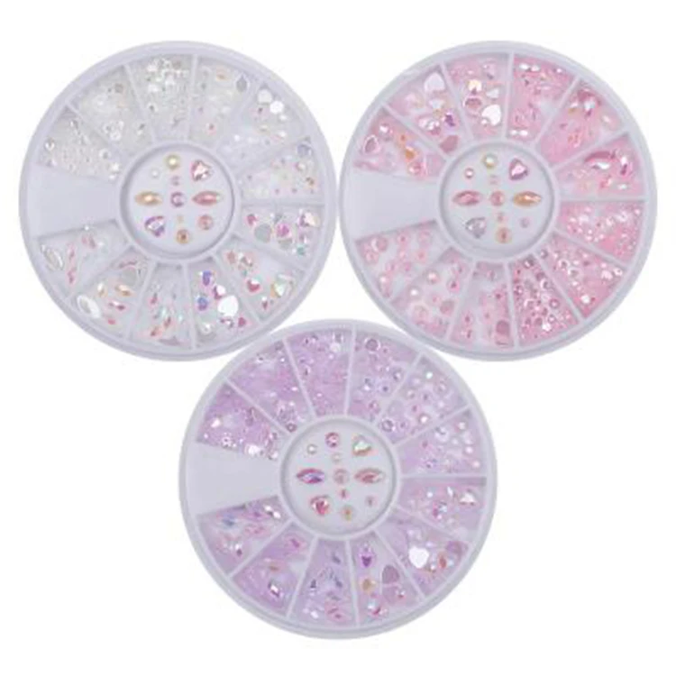 

Ab Color Jewelry Diamond Diy Round Glass No Rubber Bottom Nail Diamond