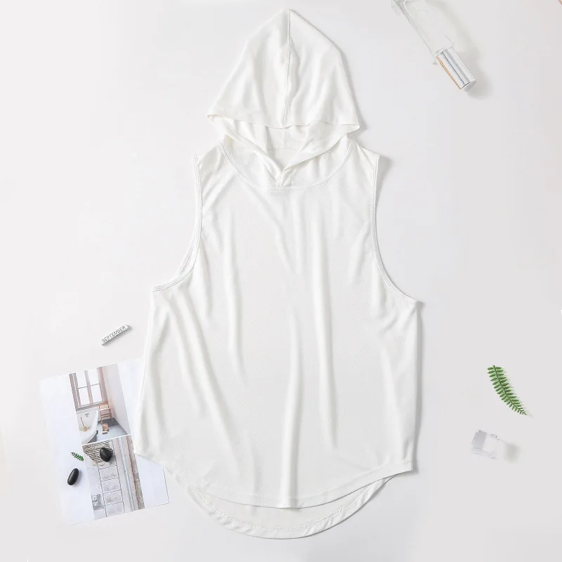 

Hooded fitness vest men's vest, Custom color