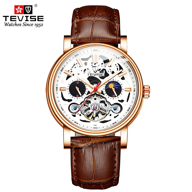 

New Design Private Label Men Watch Brand Your Own Logo Skeleton Automatic Mechanical Movement Watches Wholesale Bulk, Optional