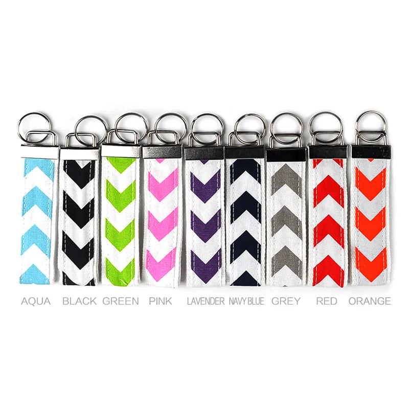 

Wholesale Canvas Chevron Chap Stick Holder Chap Stick Key Chain Chevron Monogram Lip Stick Holder DOM-114004, Navy/aqua/pink/orange/purple