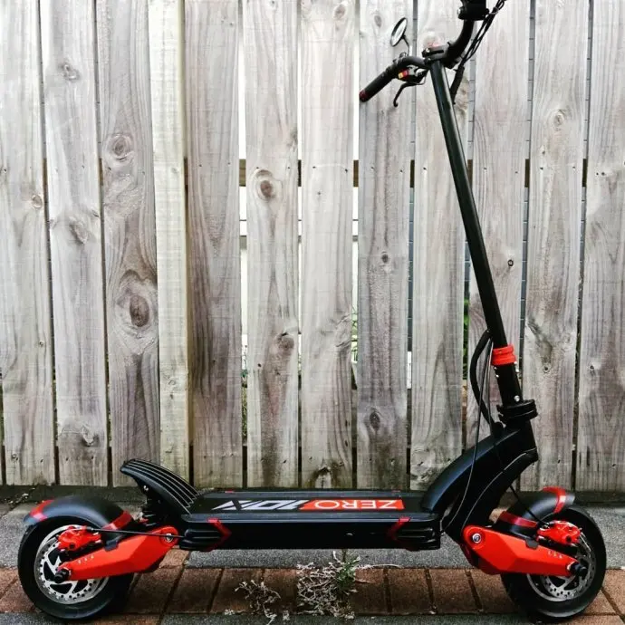 

T10 DDM Bicycle Kick Scooter 52v 22.4a Zero 10x Better Than Zero 10, Black with red