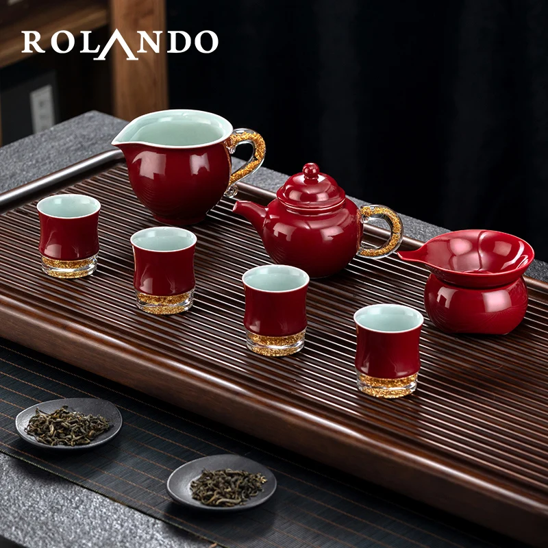 

Customized Japanese Style Fined Craft Tea Cup Set Ceramic with Wooden Gift Box