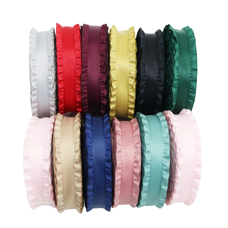 

(10 yards/roll) 25mm skirt shape satin ribbon gift wedding christmas laces Sewing accessories