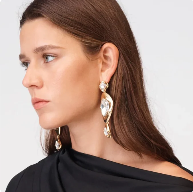 

New ZA Luxury Shiny Acrylic resin Bohemia Multilayer Geometric Drop Earrings for Women Fashion Jewelry Holiday Party Accessories