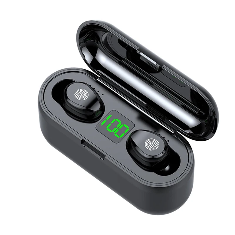 

Best Selling BT 5.0 F9 Wireless Earbuds Waterproof TWS Stereo Headphone Touch Control Headset, Black