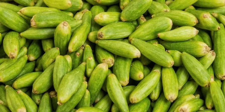 Close-up of freshly harvested green cardamom pods