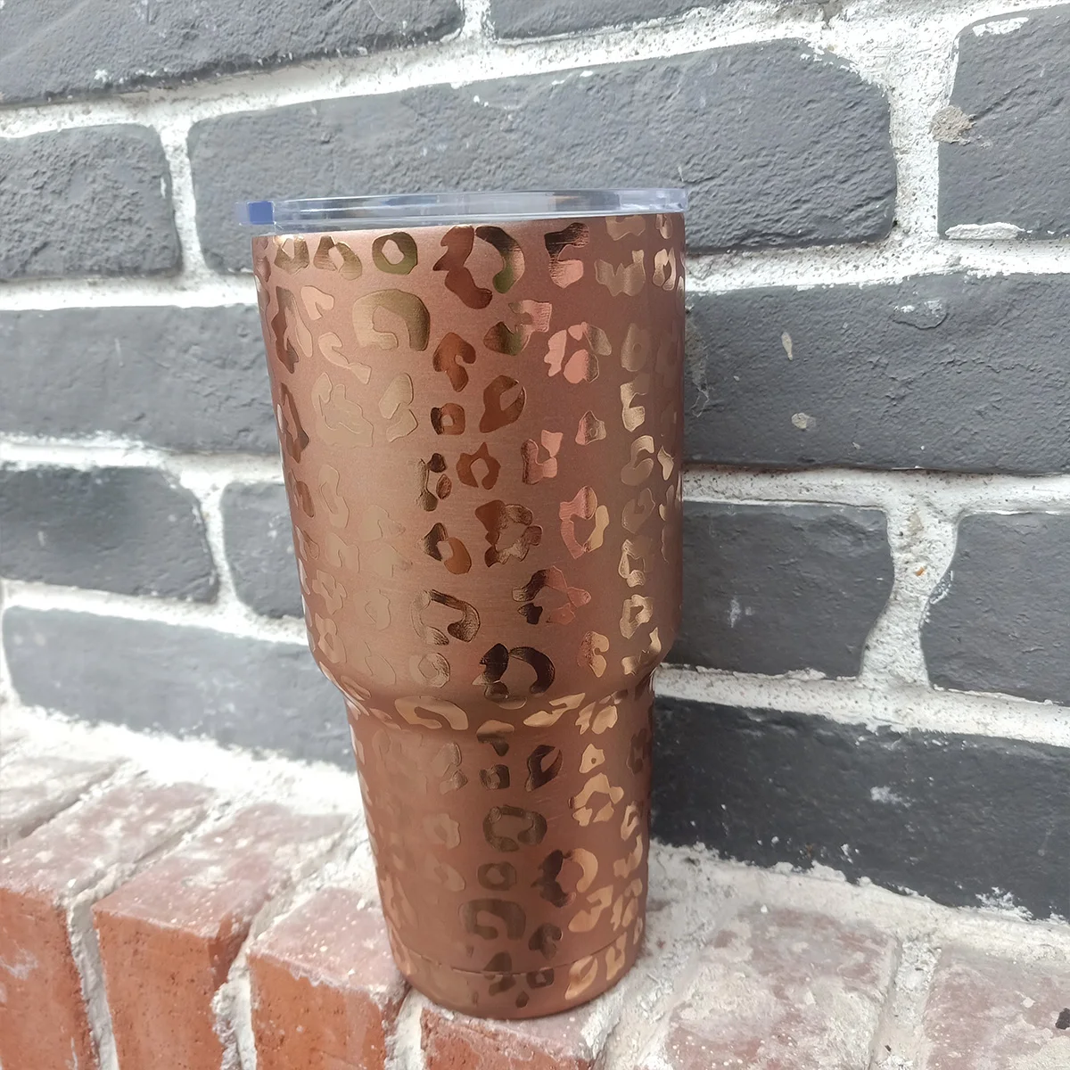 

Personalize 30oz Rose Gold Leopard Stainless Steel Vacuum Insulated Tumbler With Lid DMA71175, Multi