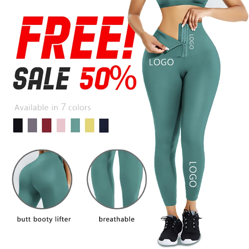 

Custom Logo 2 In 1 Tummy Trimmer full Body Shaper Seamless Yoga Pants Trainer Butt Lift Women Gym Fitness Leggings Shapewear, 7 colors