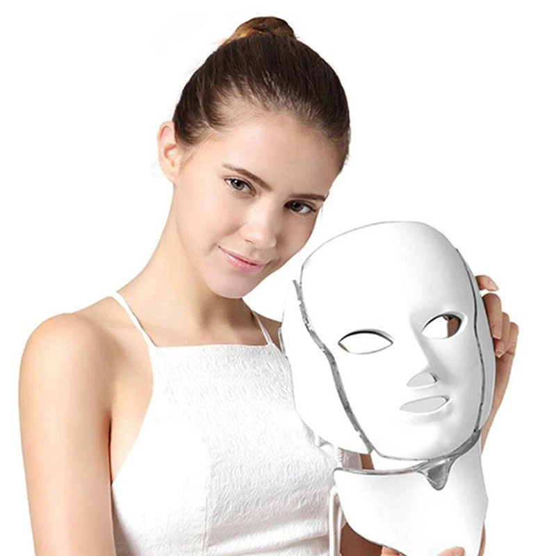 

7 Colors LED Mask Face Neck Photon Light Therapy For Skin Rejuvenation Collagen Wrinkle Facial Skin Care