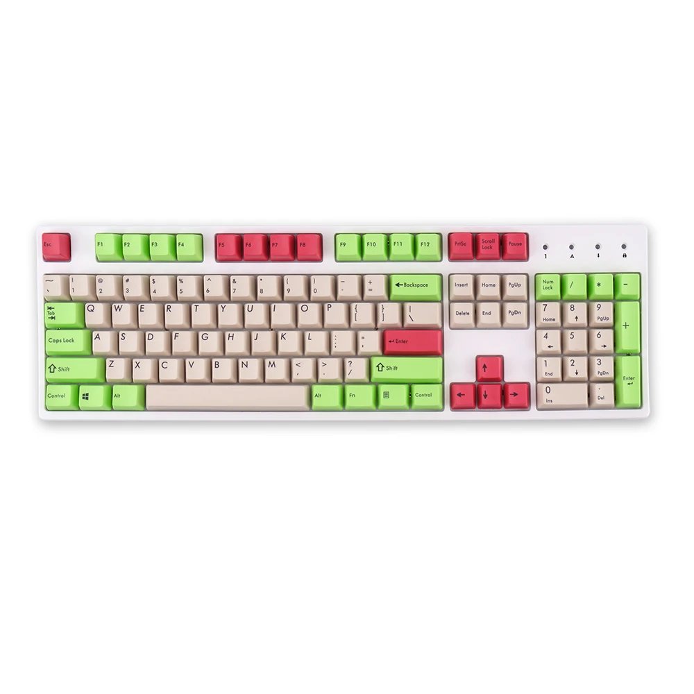 

Dye Sublimation Keycap Set Custom Mechanical Keyboard 104 Key PBT Carbon Green Style Keycaps, Carbon style