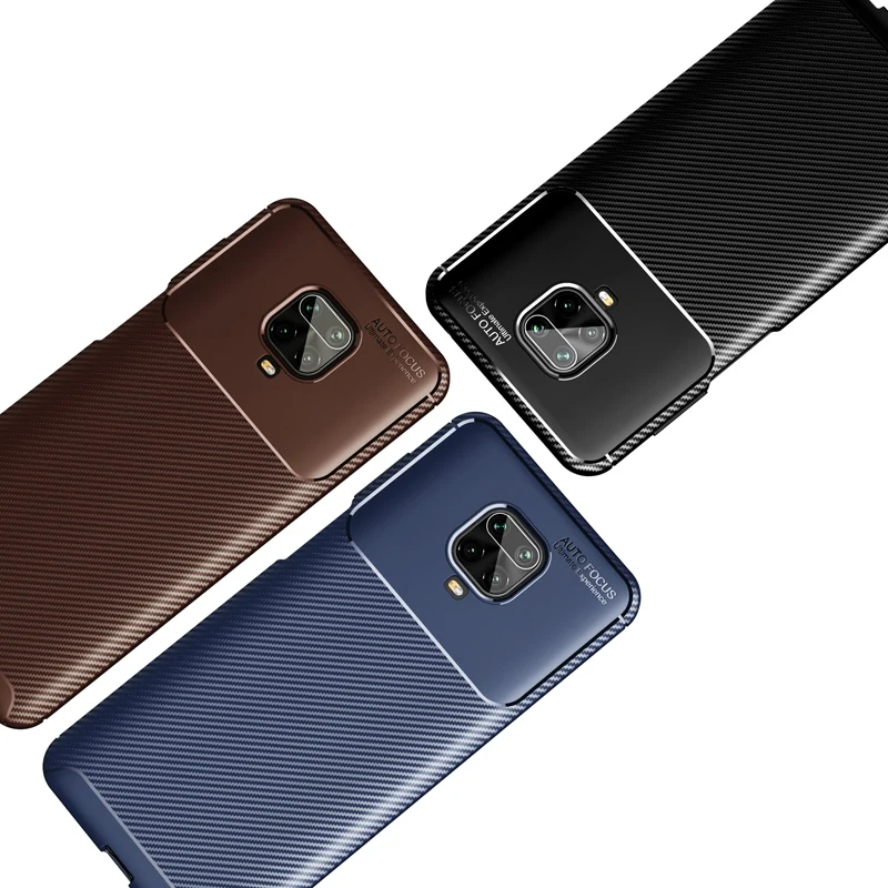 

For Xiaomi Redmi Note 9S Soft TPU Beetle Carbon Fiber Silicone Phone Case For Redmi Note 9 Pro Max, Black,blue, brown