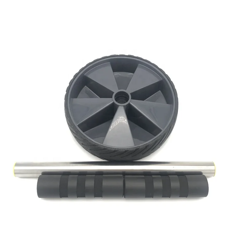 

High quality gym fitness equipment wide ab wheel for abdominal training, Black