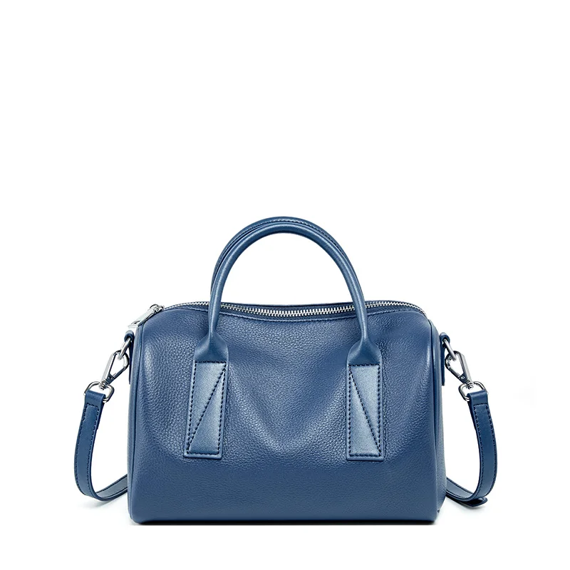 

2021 High quality Designer Genuine Real Leather Retro Handbags Famous Brands Luxury Soft Handbag Crossbody Boston Bags For Women, Burgundy / blue / black