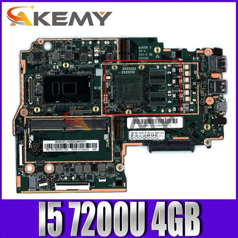 

Akemy For 330S-15IKB Notebook Motherboard CPU I5 7200U RAM 4GB DDR4 Tested 100% Working New Product