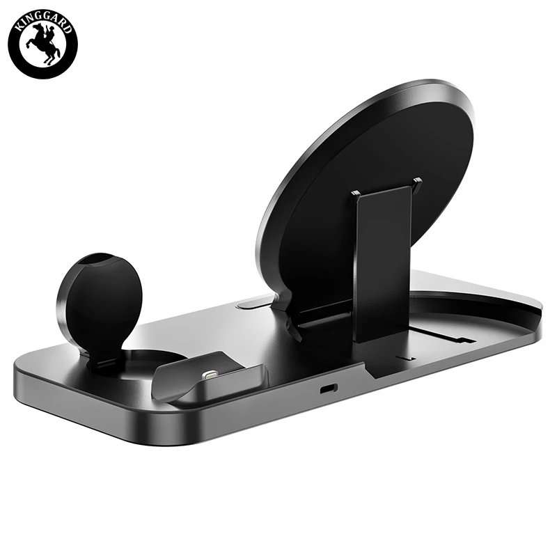 

202 Hot Sell 3 Levels Adjustable Witeless Charger 6 In 1 Qi Wireless, Black white