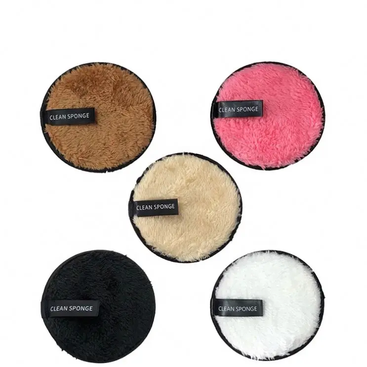 

China Factory Reusable Pink Eye Makeup Remover Pad Microfiber Pads Bamboo, Black pink white brown