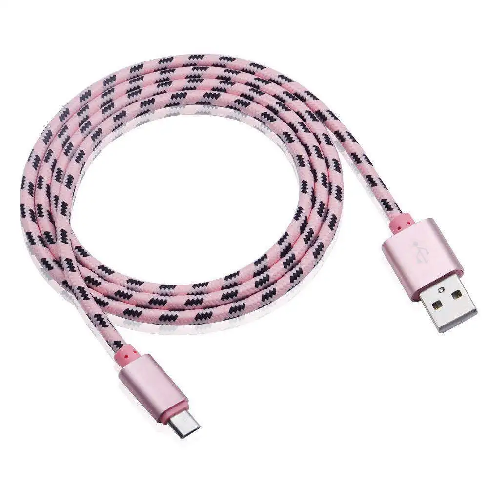 

Premium Tiger Stripes 2A Mobile Phone Data Cable USB Type C Charging Cable, Black/white/gold/pink/red/grey