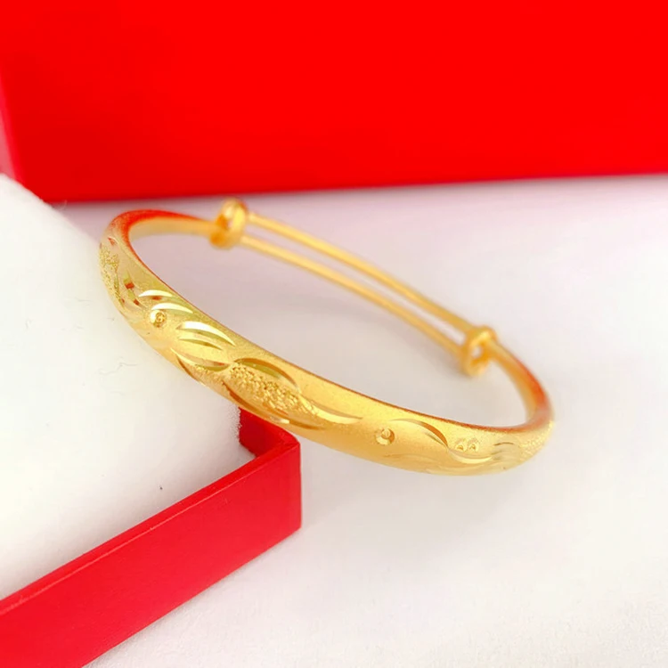 

Gold Plated Gold Plated Bracelet Jewelry Car Flower Gold Bracelet Girl Gypsophila Ancient Frosted Bracelet Female