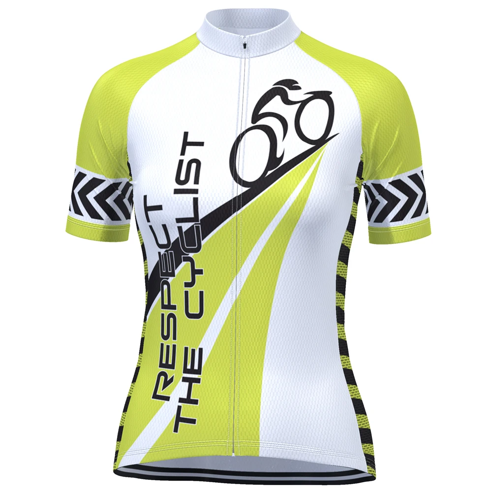 

HIRBGOD New WOMEN Short Sleeve Cycling Jerseys Shirt Respect The Cyclist MTB women's Cycling Clothing, TYZ093-03