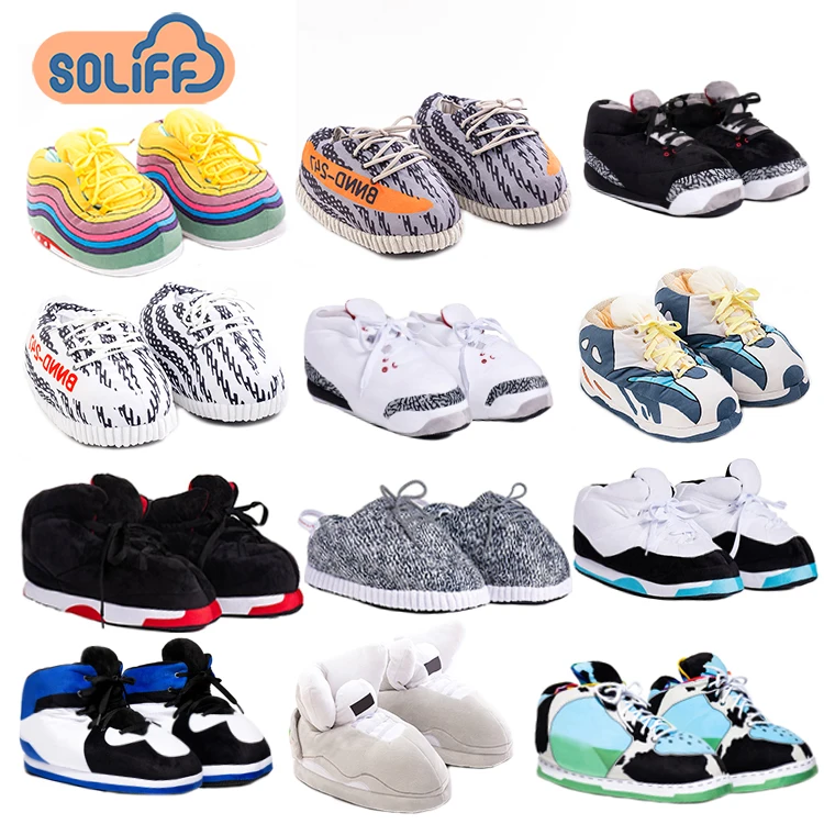 

House slippers men sneaker slipper women plush bedroom indoor sports slippers