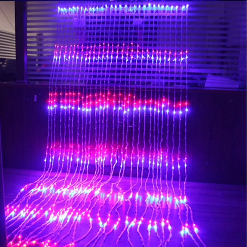 Waterproof 3x3M LED Waterfall String Lights Holiday Curtain Icicle Light Wedding Christmas Party Decoration Lights