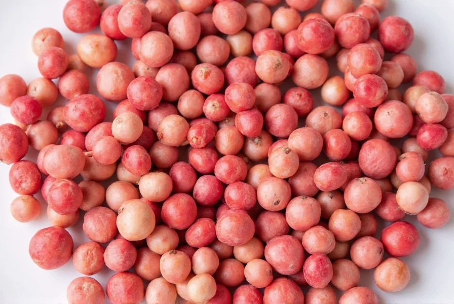 Different brands of pink peppercorns displayed together