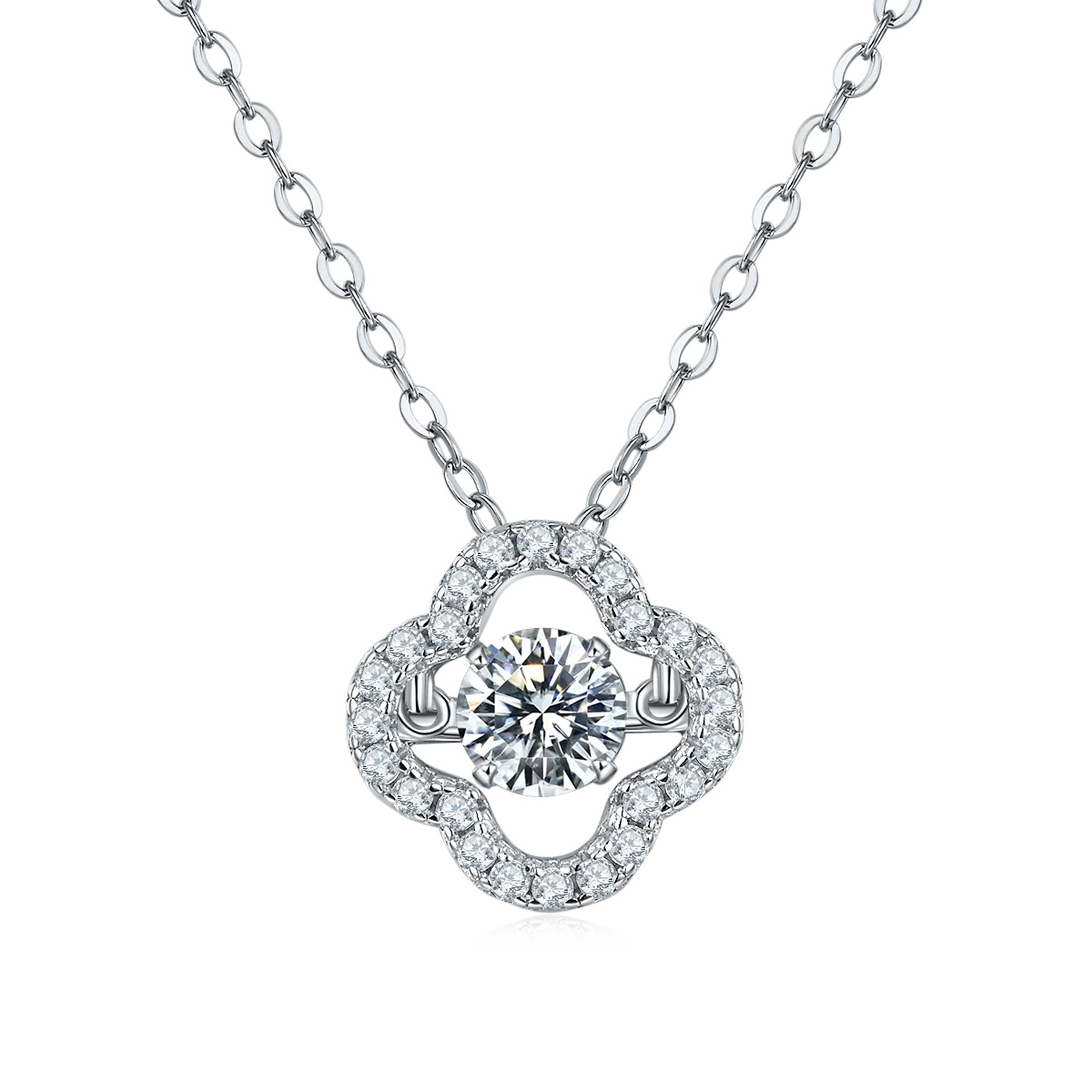 

Custom Jewelry Manufacturer Lucky Trendy 0.5ct Moissanite Sterling Silver 925 Necklace for Women