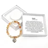 Gemstone 8mm Honey Agate bracelet with heart charm you and me in giftbox and property description of the stone hot item