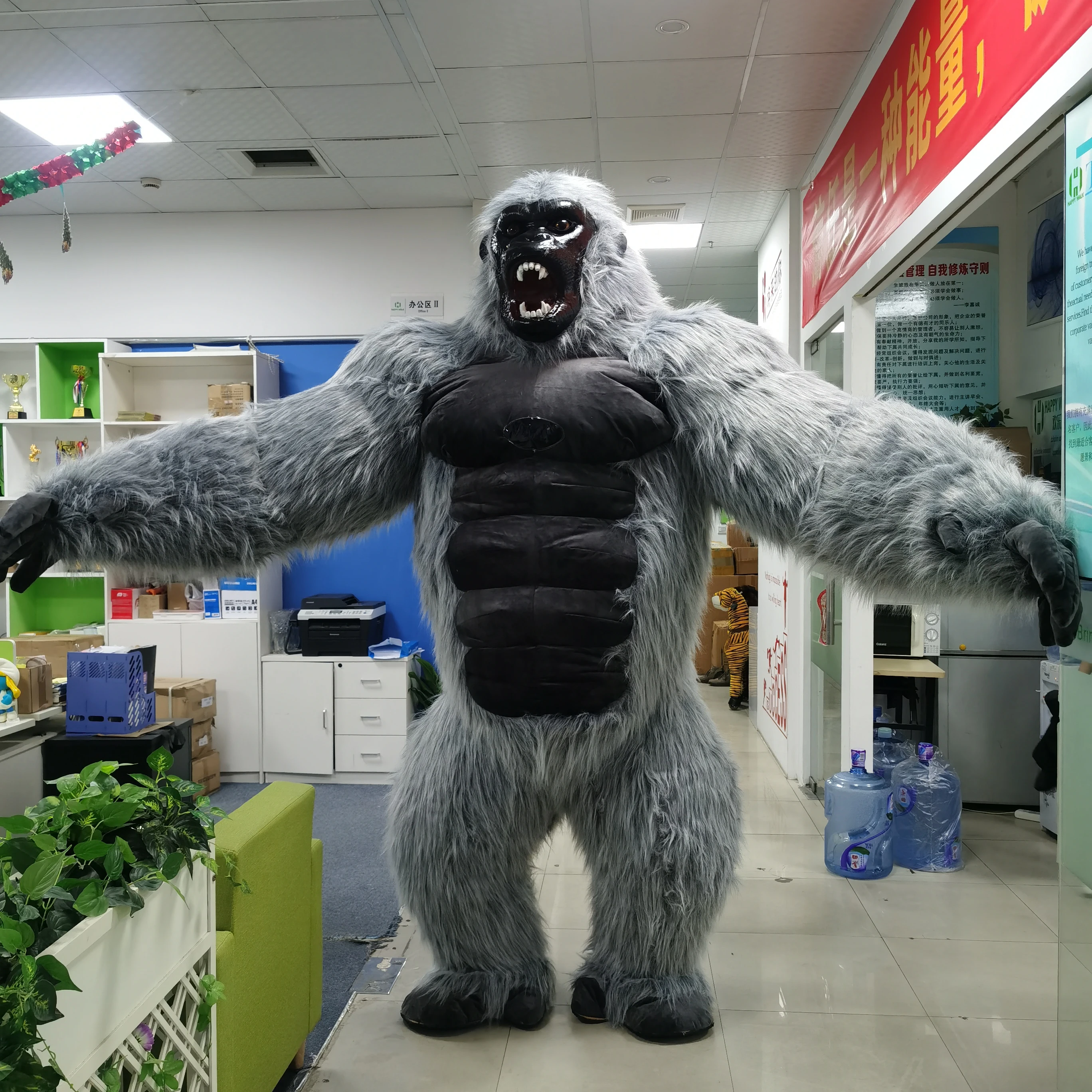 

2.6M Black Grey Realistic lifelike Monkey Gorilla Inflatable Mascot Costume For Halloween Christmas