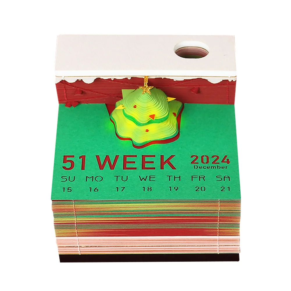 

Christmas Tree Cute Desk Decor Paper Pad 2024 Calendar Custom 3D Memo Pad Tear Off Notepad Kids Gift Items Drop Shipping