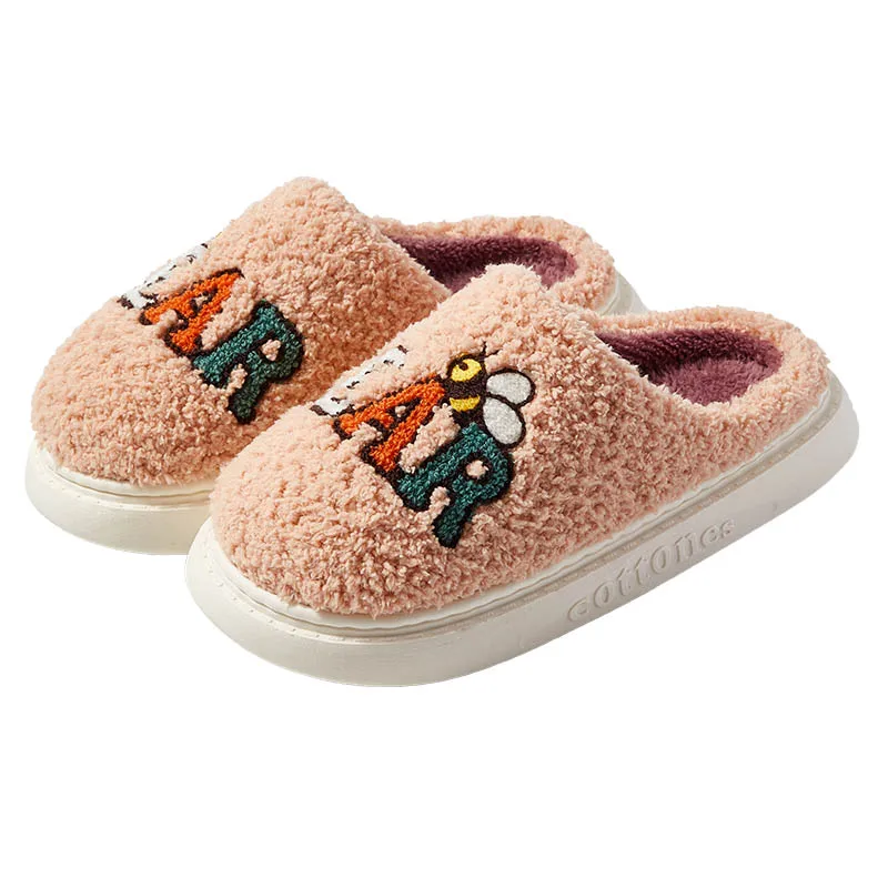 

Hot Selling Good Quality Plush Indoor Slippers New Women Fur Fluffy Slides, Solid color