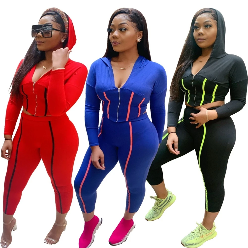 

EB-20082302 Hot Selling Sweatsuit Set Women Printed Hoodies Custom Tracksuits 2 Piece Pants Set Fall Clothing