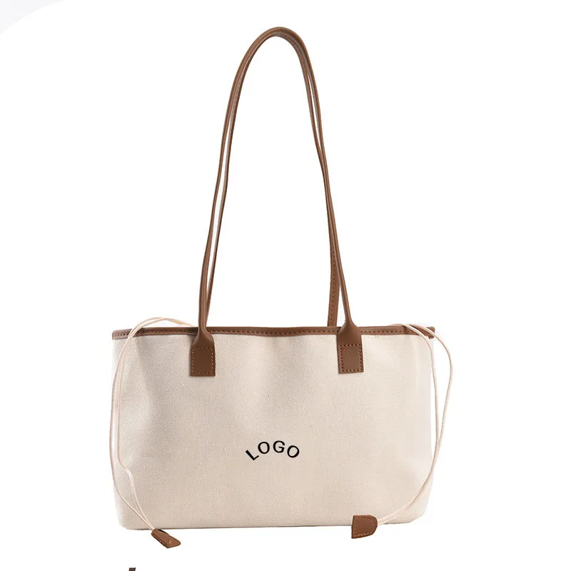 

Custom outdoor fashion beach bag large canvas tote bag with drawstring bag