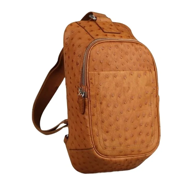 Boshiho New 2021 Custom Ostrich/croco Leather Men Backpack Crossbody